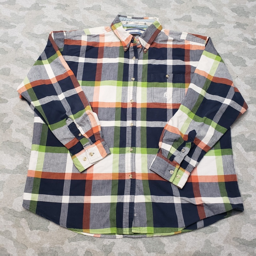 Twenty X Wrngler Shirt Mens‎ 2XL Blue Pockets Long Sleeve Button-Up Rodeo
